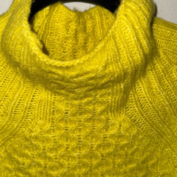 Anthropologie Bia Sweater Women's Medium Yellow Alpaca Wool Blend Cable Knit XS - Picture 8 of 12